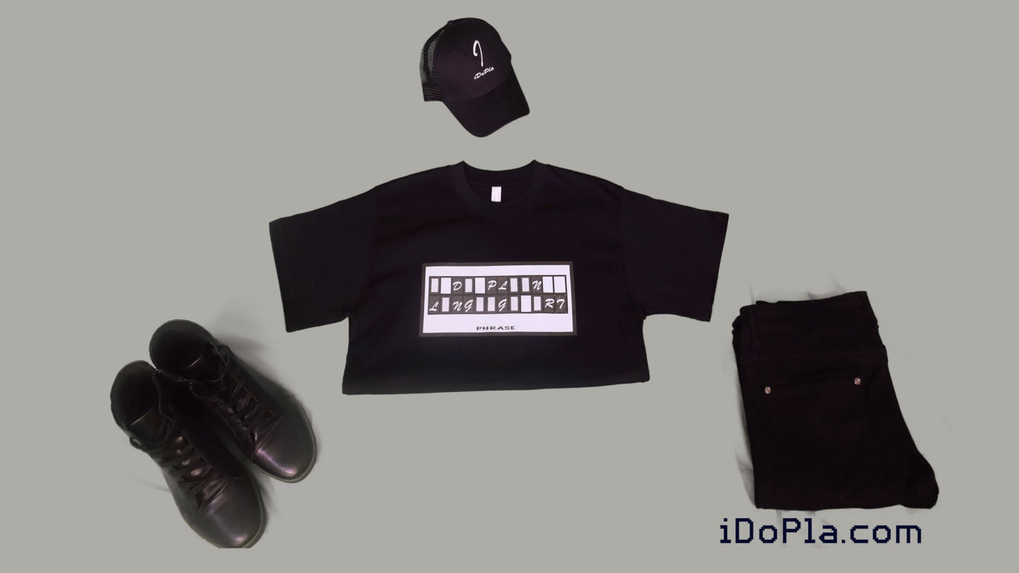 iDoPla Phrase | Black T-shirt